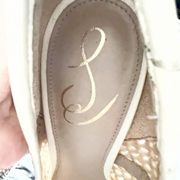 Sam Edelman Women's Pointed Toe-Pumps Cream/Weave - Picture 2 of 8